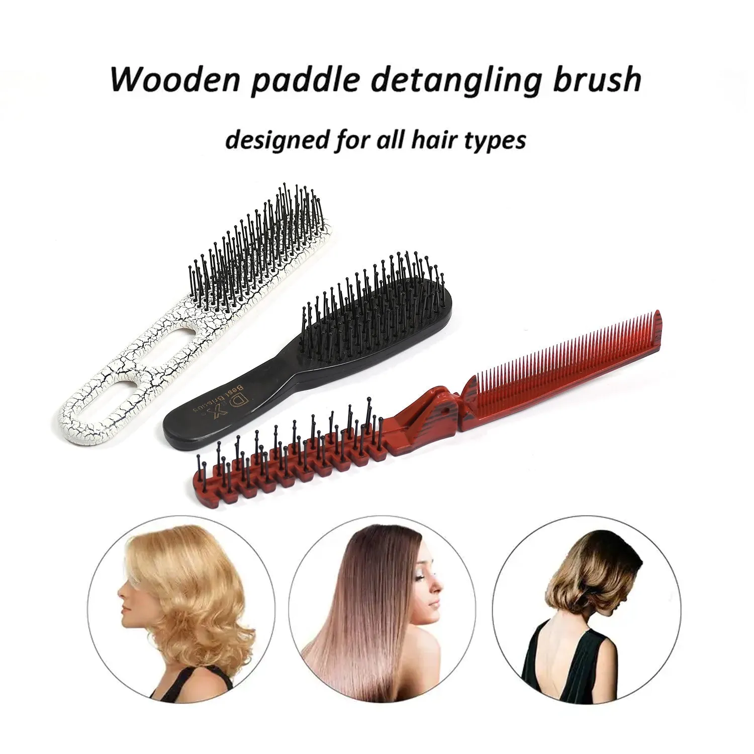 1406 Mix shape design Hairdressing Hair Styling Comb Brush Tool (1 pc)