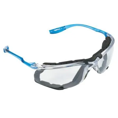 3M™ CCS Protective Eyewear, Clear Polycarbonate Lens, Anti-Fog, Clear Plastic Frame, Light Blue Temple,  1.5 Diopter, VC215AF