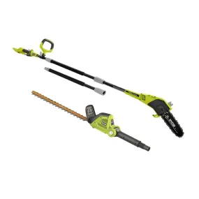 40-Volt Lithium-Ion Cordless Battery 8 in. Pole Saw and 18 in. Hedge Trimmer Combo (Tool Only) - Factory Reconditioned