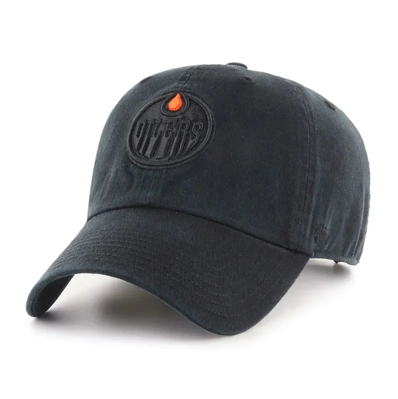 '47 Brand Men's NHL Edmonton Oilers Blackout Clean Up Cap