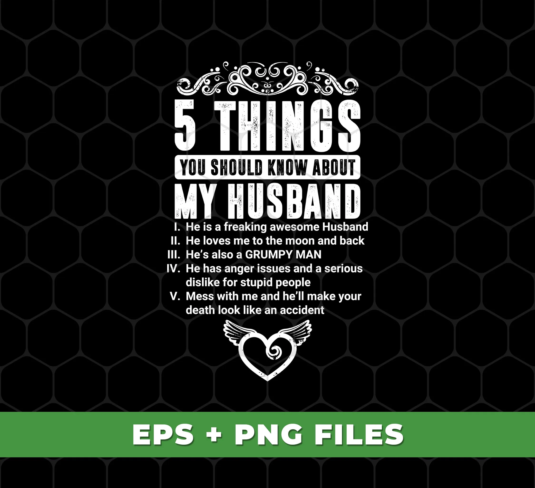 5 Things You Should Know About My Husband, Wife Gift, Digital Files, Png Sublimation