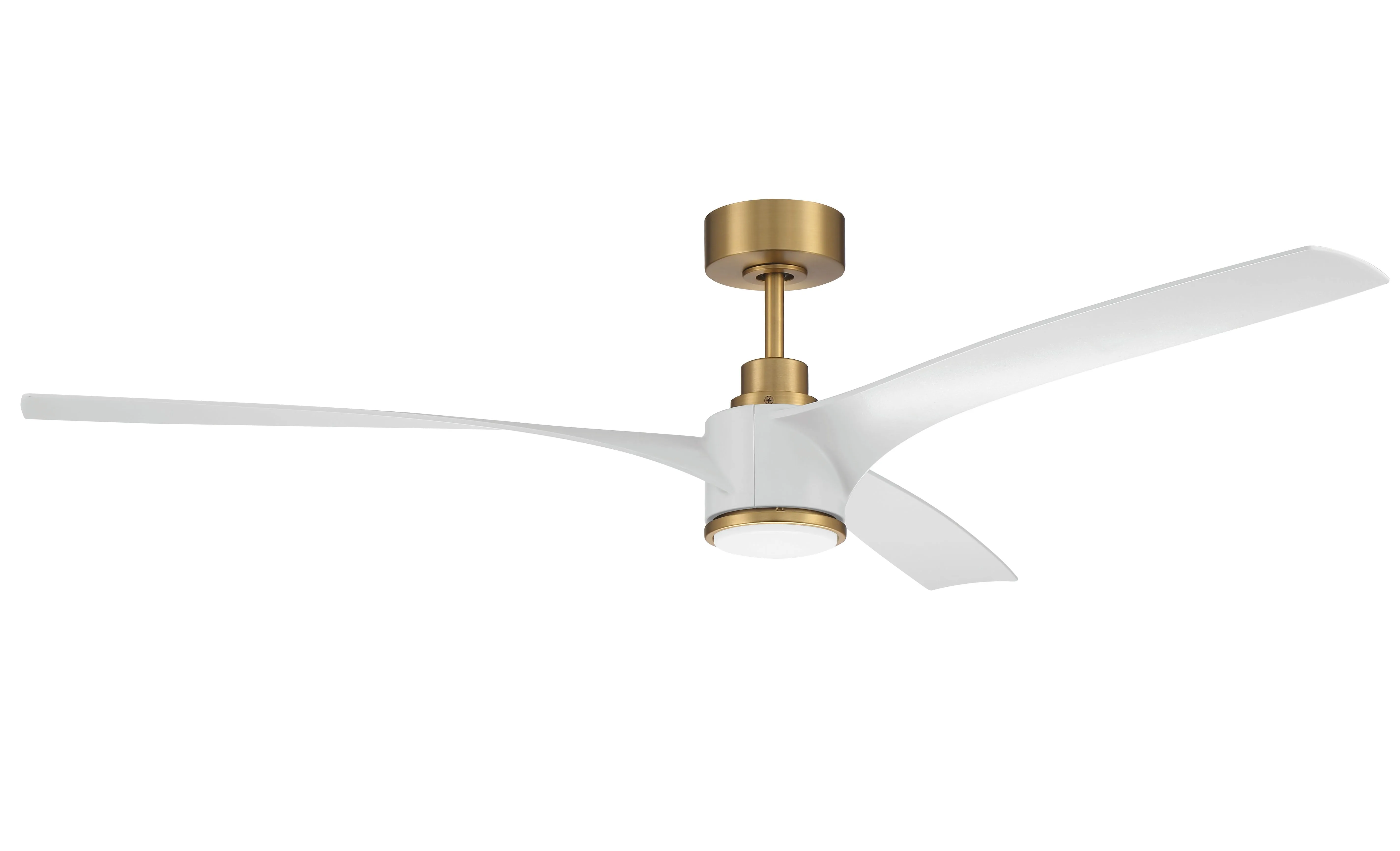 60" Phoebe in Satin Brass w/ White Blades