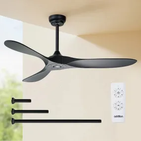 Addlon Outdoor Ceiling Fan, 60 inch White/Black Fan with Remote Control, 6 Speeds, Reversible DC Motor, Noiseless, Modern Ceiling Fans without Light for Patio,Gazebo, Bedroom, Balcony, Living Room