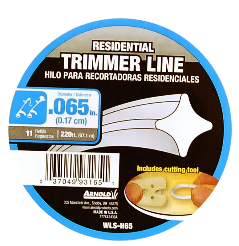 ARNOLD WLS-H65 Trimmer Line, 0.065 in Dia, 220 ft L, Nylon :EA: QUANTITY: 1