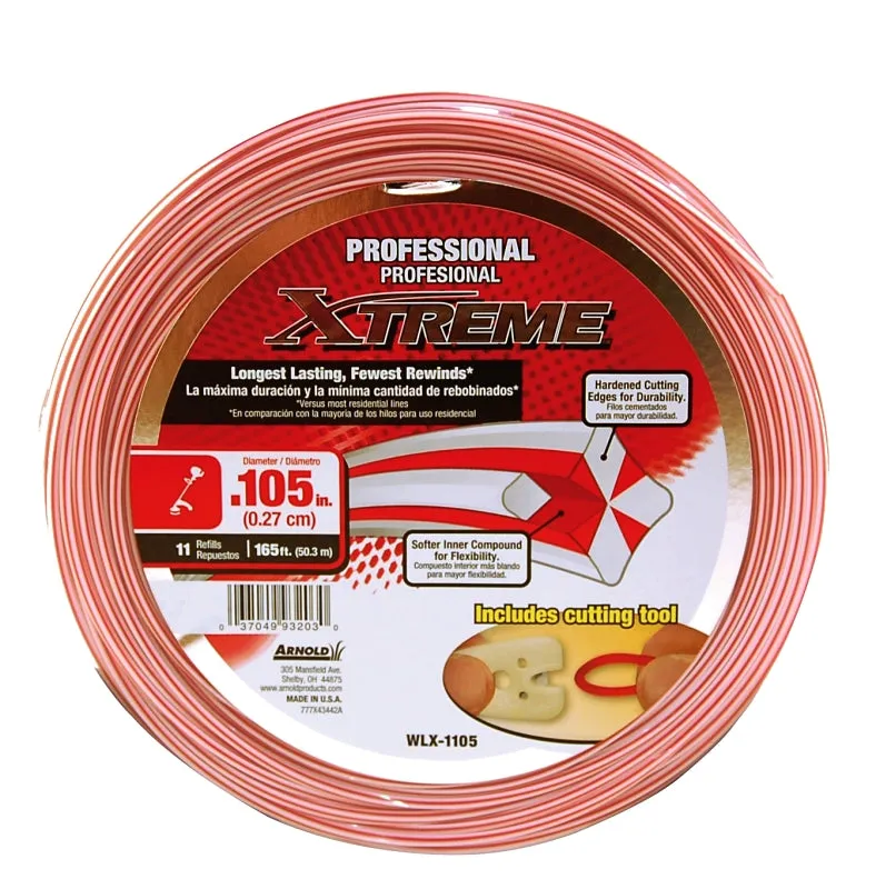 Arnold Xtreme Professional WLX-1105 Trimmer Line, 0.105 in Dia, 165 ft L, Monofilament :EA: QUANTITY: 1