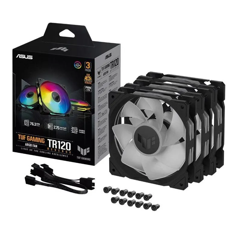 ASUS TUF Gaming TR120 BLACK 黑色 ARGB 12cm Case Fan - 3xFan Kit 三風扇組合 (TH-ATTR36A)