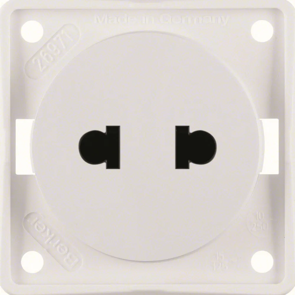 Berker Euro American Socket Outlet - Polar White (Shaver Socket)