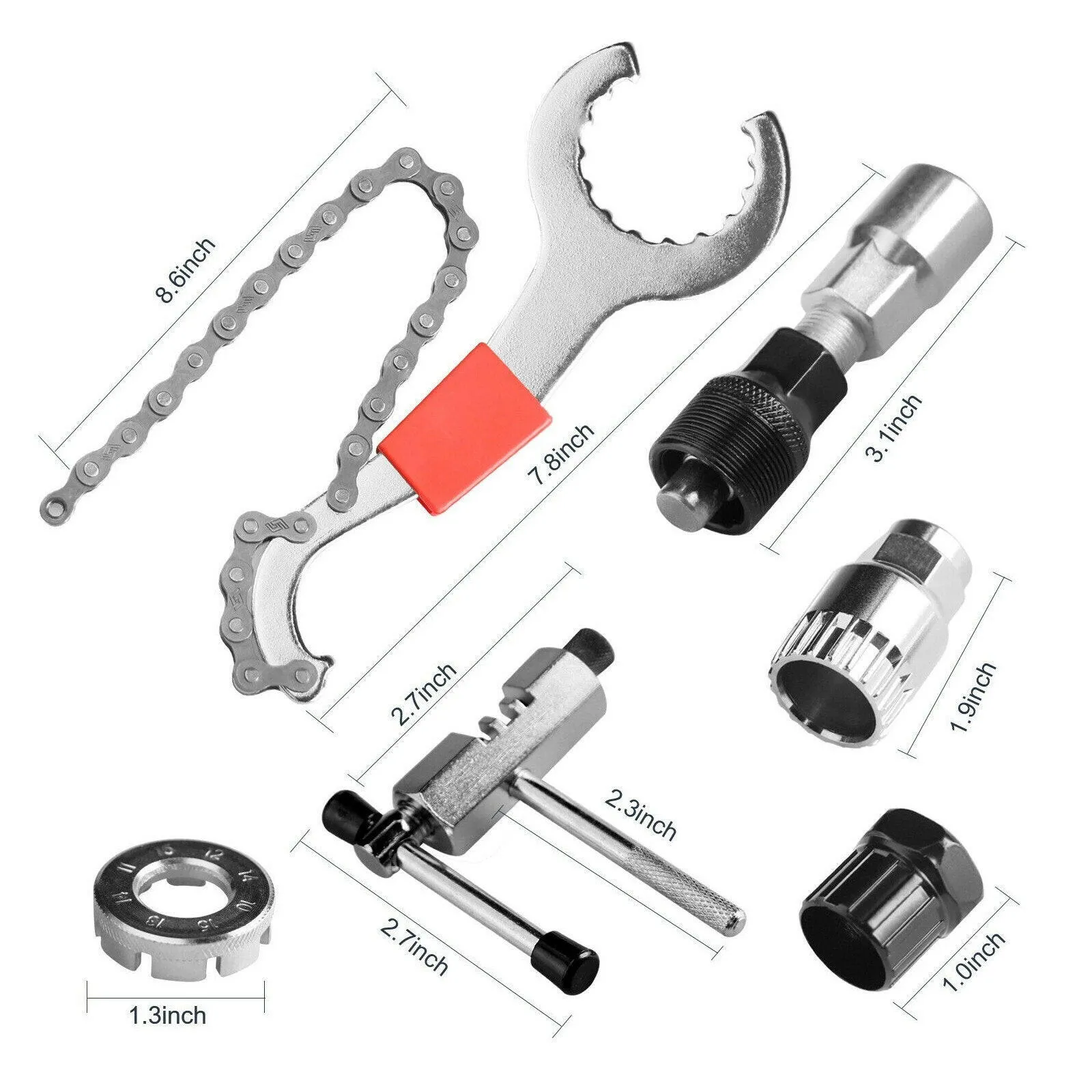 Bicycle Repair Tool Kits Bike Chain Measuring Ruler Crank Puller Extractor Chain Cutter Flywheel Remover Cycling Repair Parts