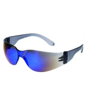 Blue Mirror Lens - Wrap-Around Style Safety Glasses