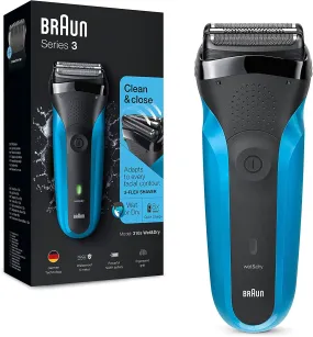 Braun Series 3 Electric Shaver For Men - Black/Blue