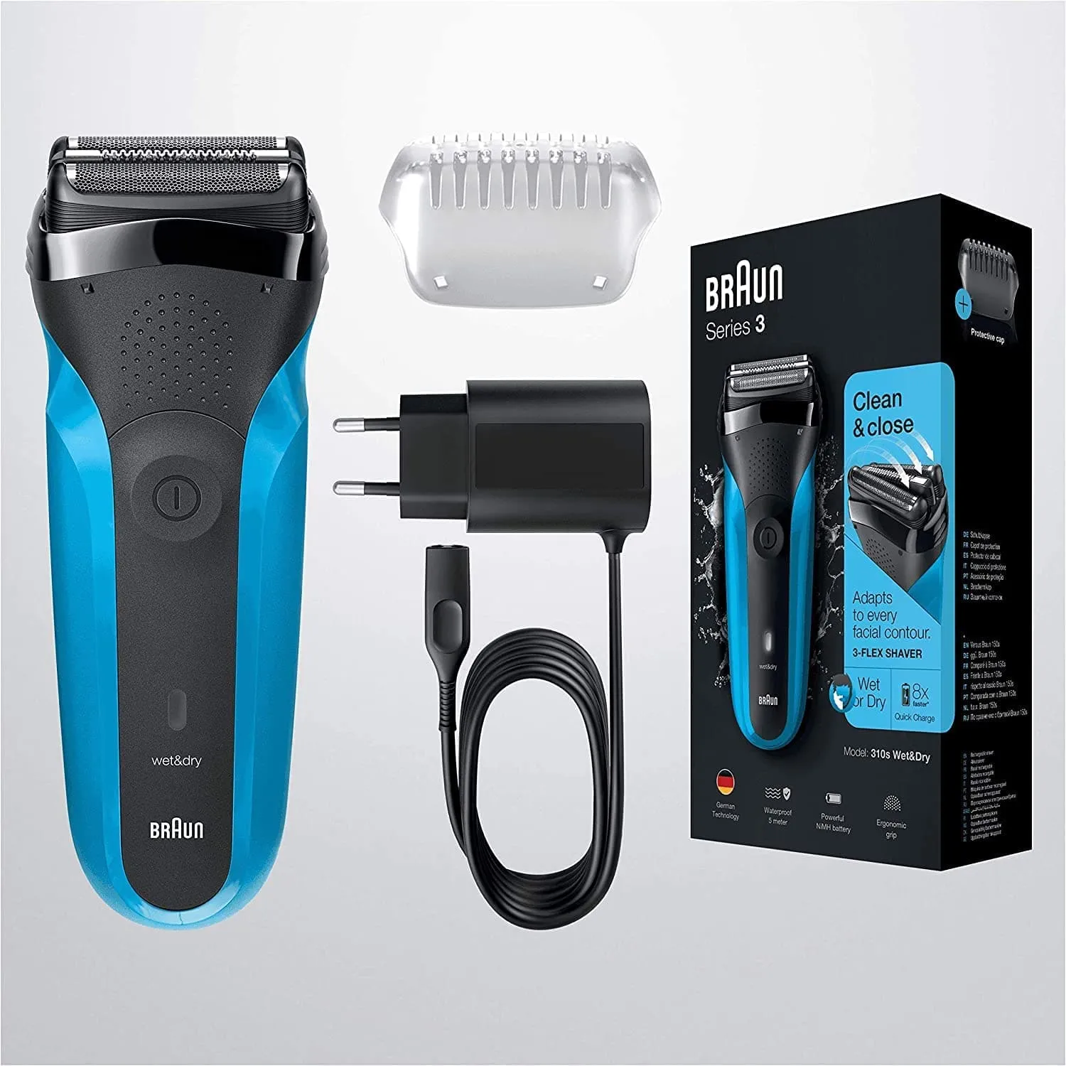 Braun Series 3 Electric Shaver For Men - Black/Blue