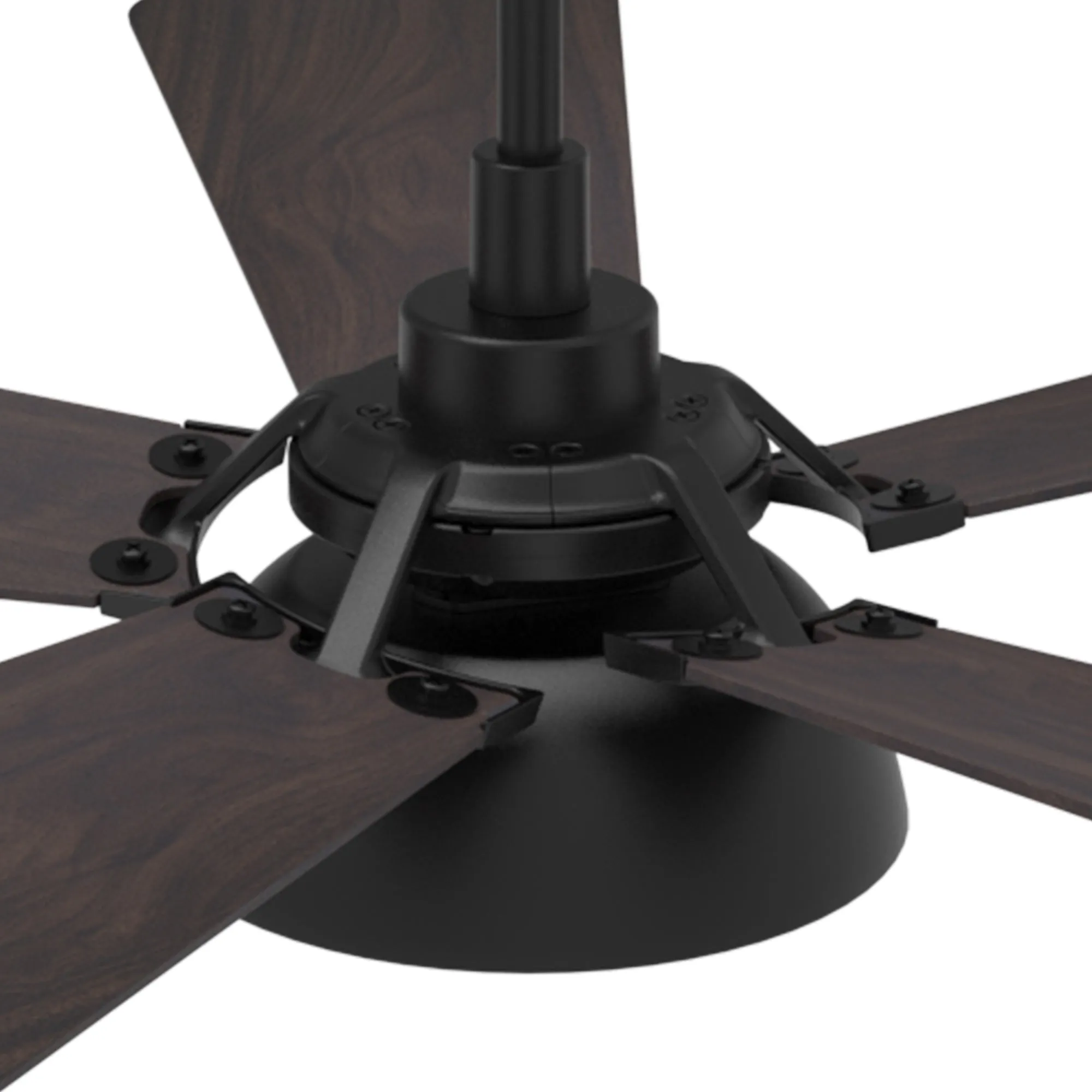 BRISA 52 inch 5-Blade Smart Ceiling Fan with LED Light Kit & Remote Control- Black/Walnut Wood