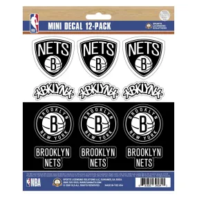 Brooklyn Nets 12 Count Mini Decal Sticker Pack