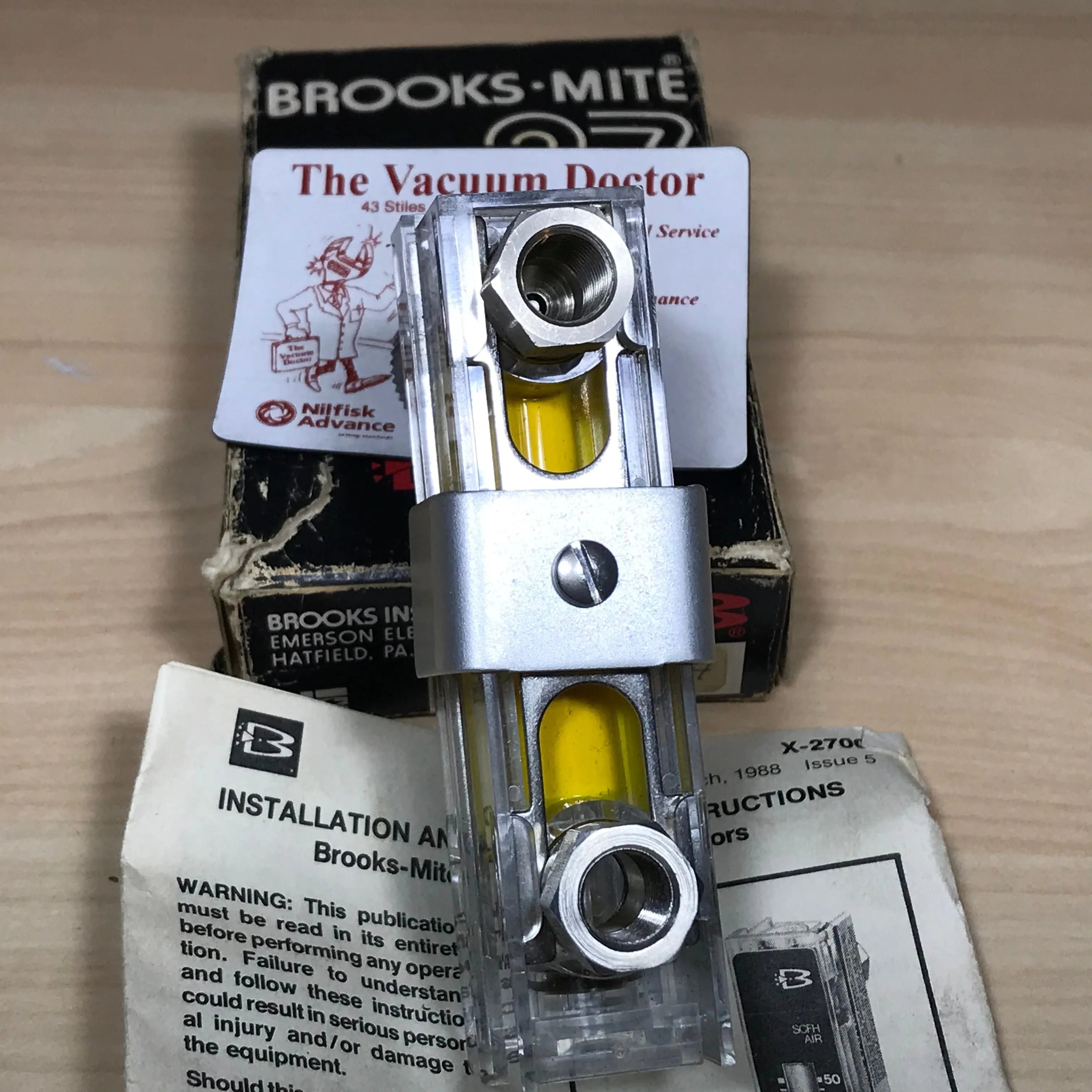 Brooks-Mite 27 100PSI Litre Per Hour Flow Indicator ONE ONLY!!