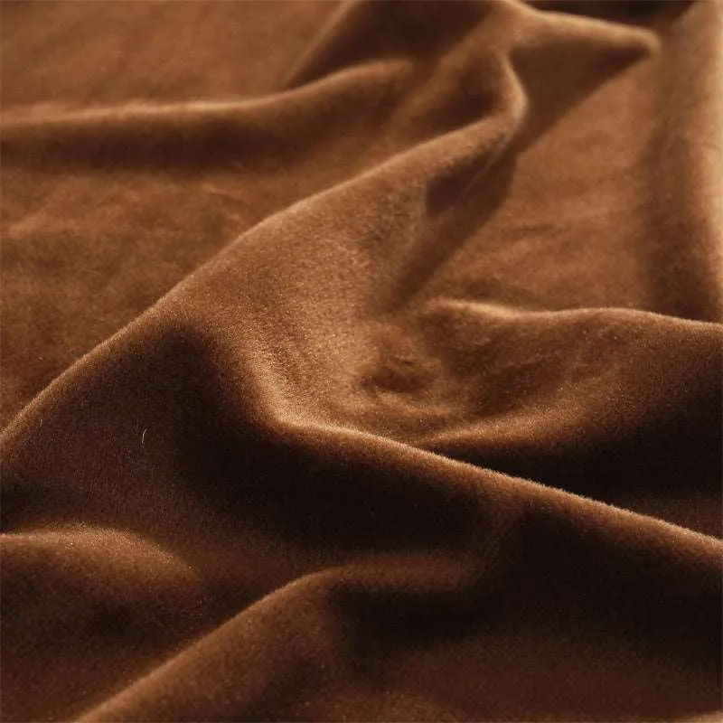 Brown Velvet Plush Sofa Cover