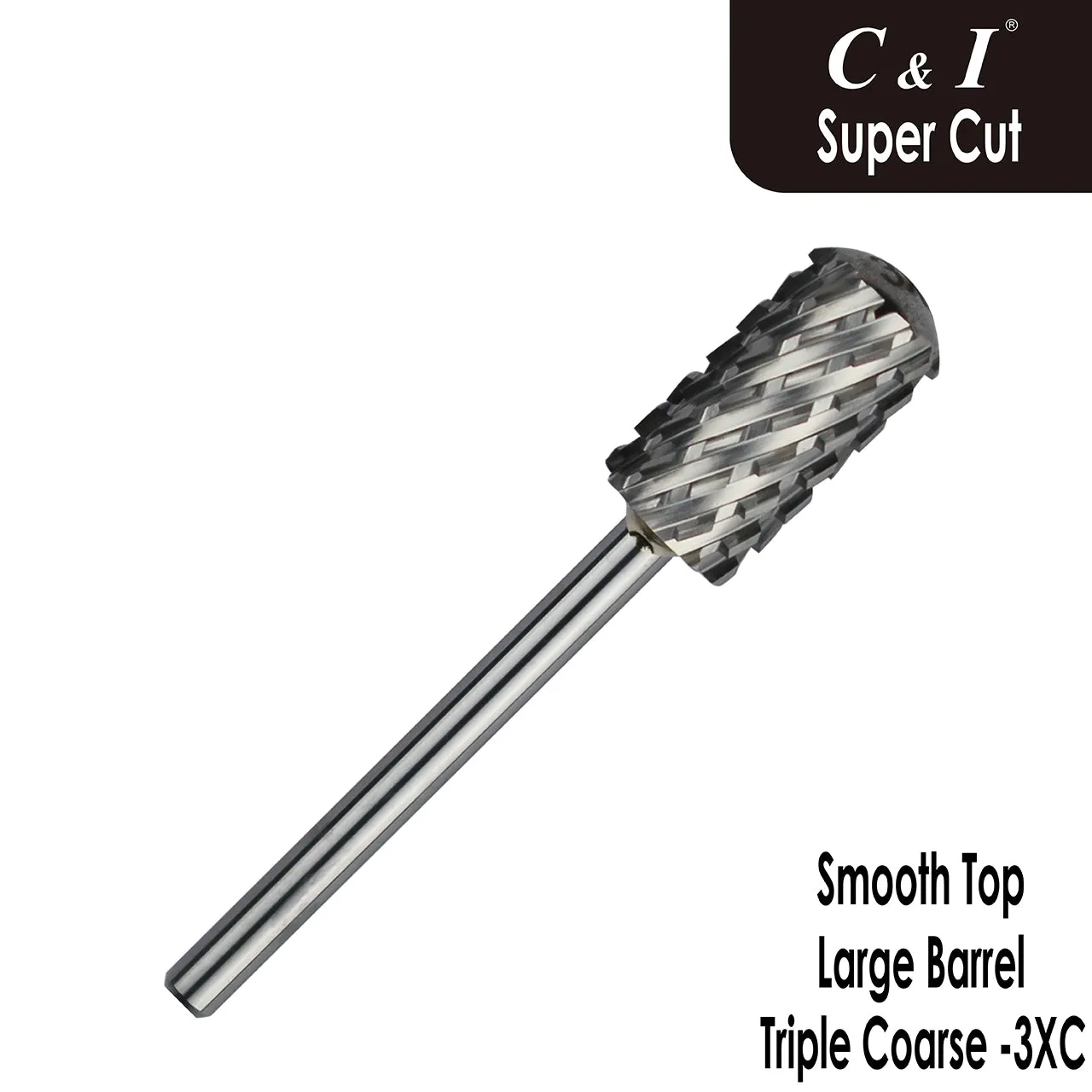 C&I Nail Drill Bit Super Cut Series Upgrade File-Teeth Large Barrel Smooth Top E-File for Electric Nail Drill Machine Quick Remove Super-Hard Nail Gels