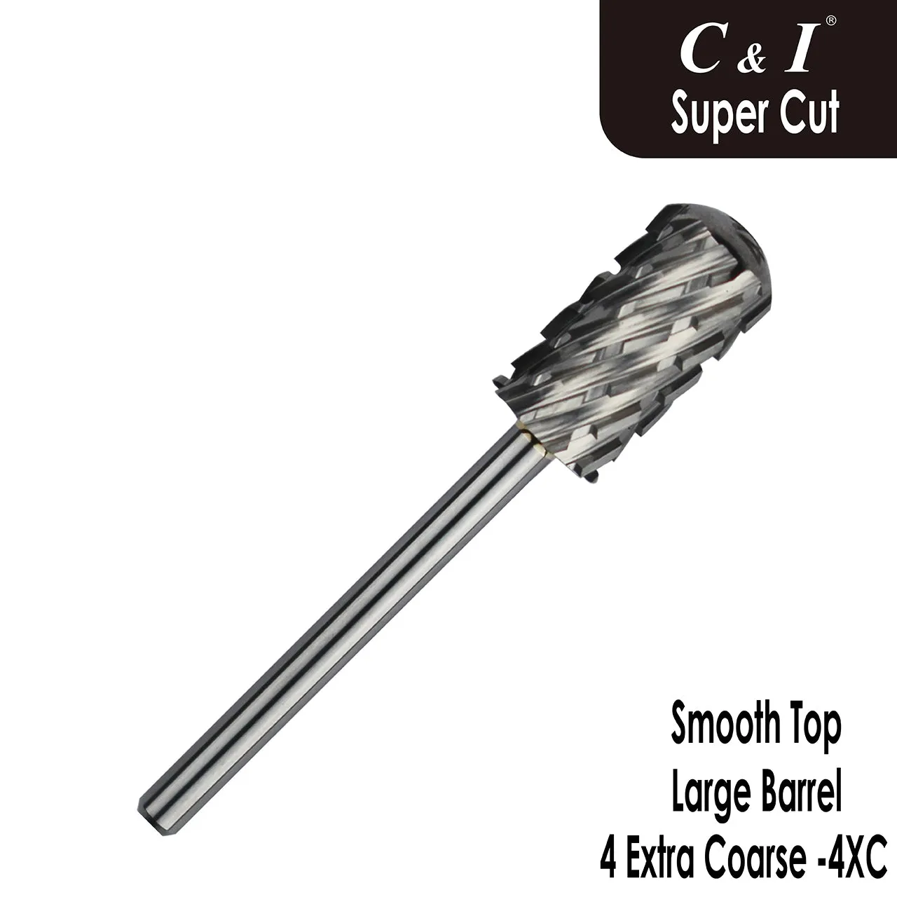 C&I Nail Drill Bit Super Cut Series Upgrade File-Teeth Large Barrel Smooth Top E-File for Electric Nail Drill Machine Quick Remove Super-Hard Nail Gels