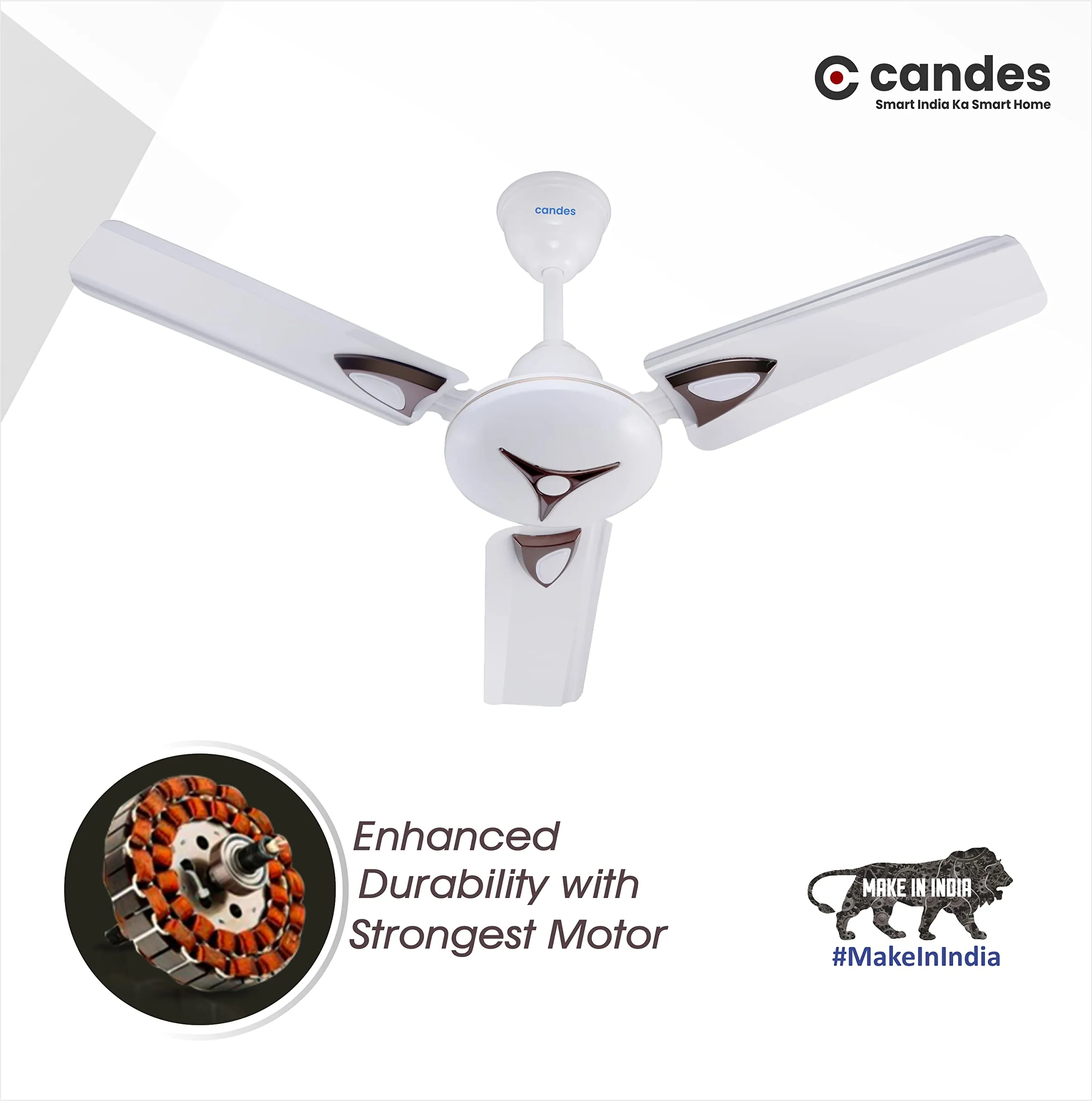 Candes Amaze 900mm /36 inch High Speed Anti-dust Decorative 5 Star Rated Ceiling Fan 440 RPM with 2 Years Warranty (Pack of 2, Ivory)