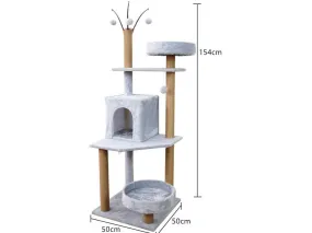 Cat Tree & Scratching Light Grey 50*50*154