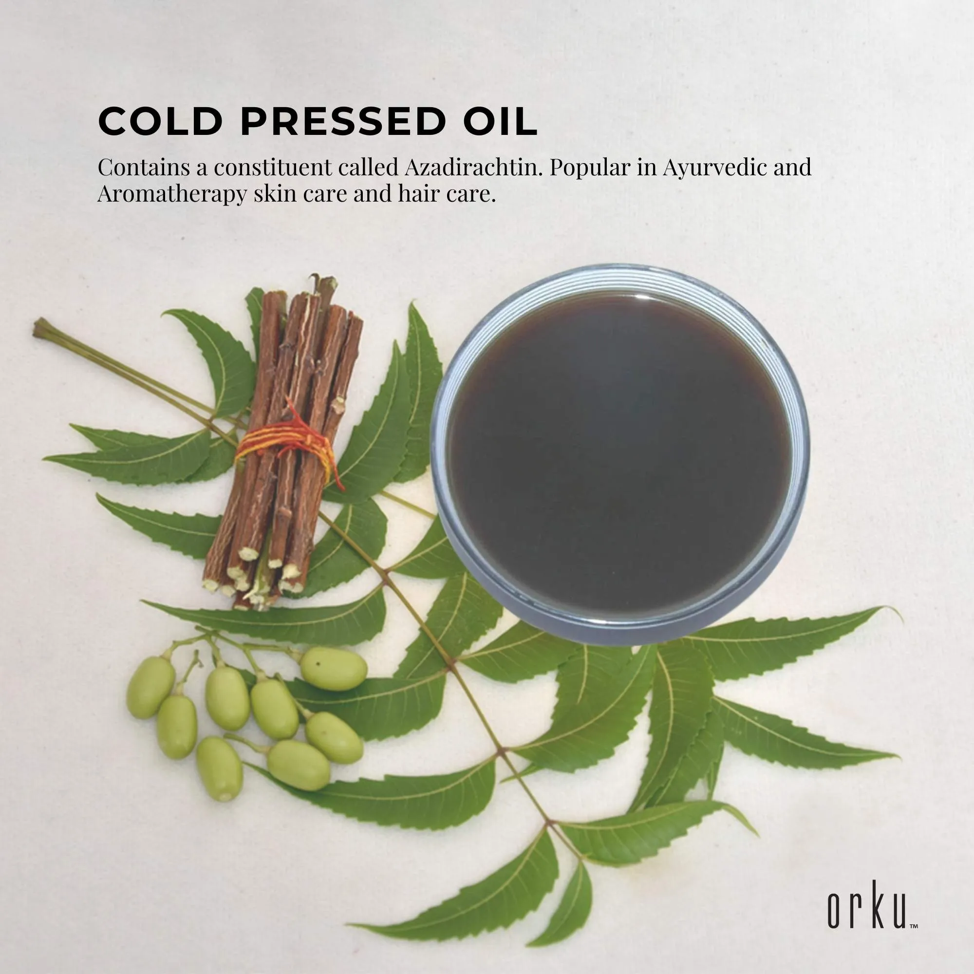 Cold Pressed Organic Neem Seed Oil 25ml for Skin & Hair