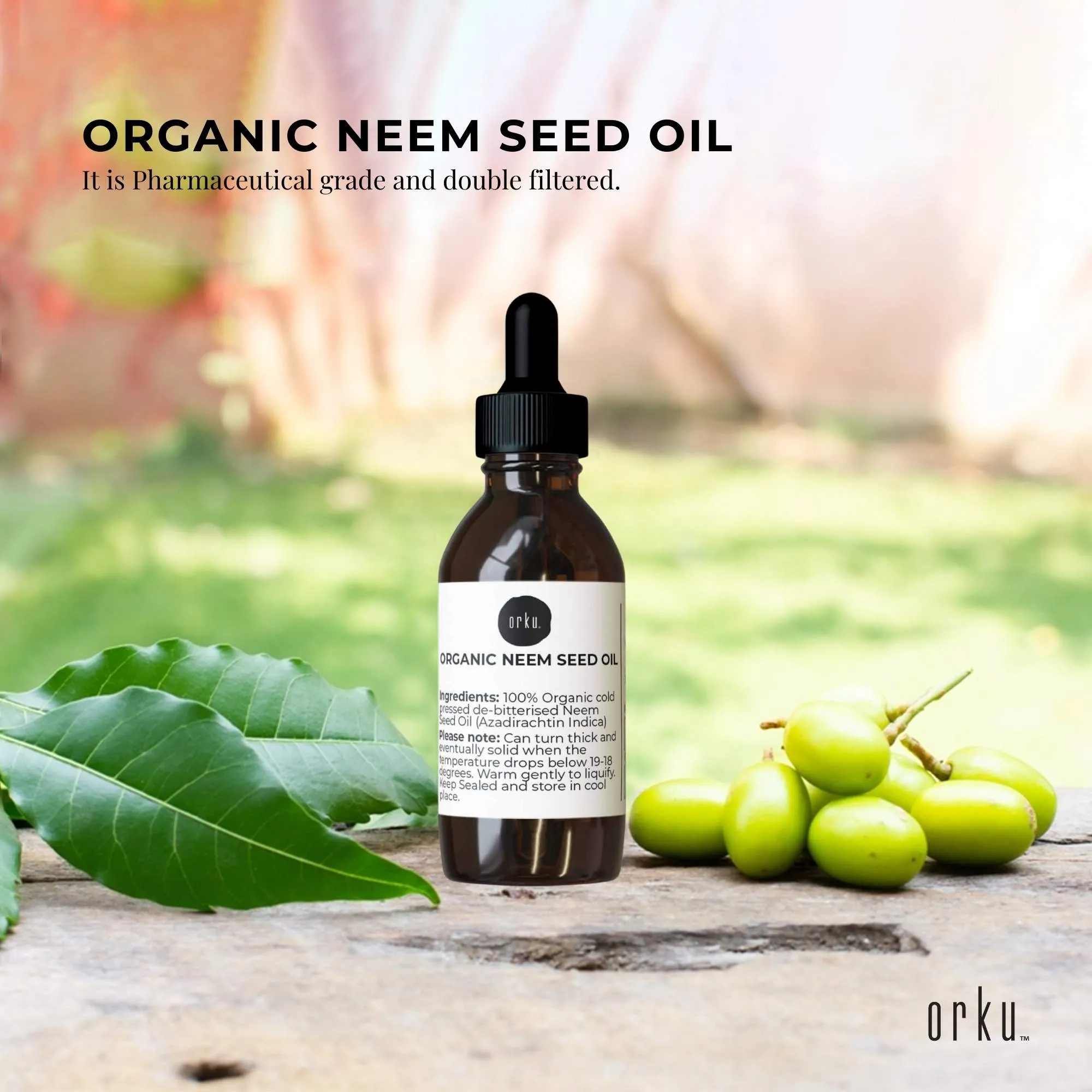 Cold Pressed Organic Neem Seed Oil 25ml for Skin & Hair