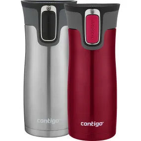 Contigo 16 oz. West Loop Autoseal Travel Mug 2-Pack - Stainless Steel/Very Berry