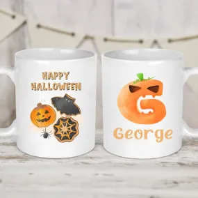 Custom Halloween Pumpkin Mug - Personalised Name - Autumn Gift - Kids' Spooky Cup