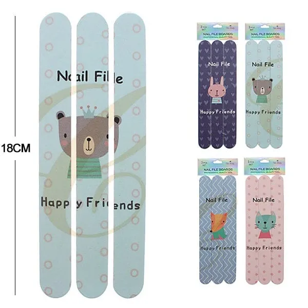 Cute Animal Print 3PC Nail File 0725 (12 units)