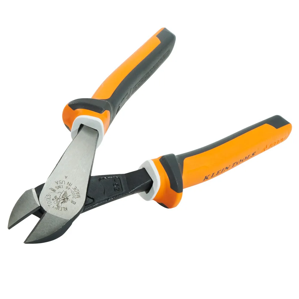 Diagonal Cutting Pliers, Insulated, Angled Head, 8-Inch - (94-200048EINS)