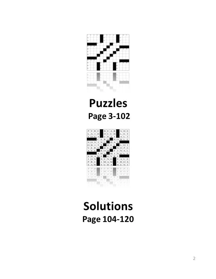 Digital Download 100 Printable Crossword Puzzles For Adults