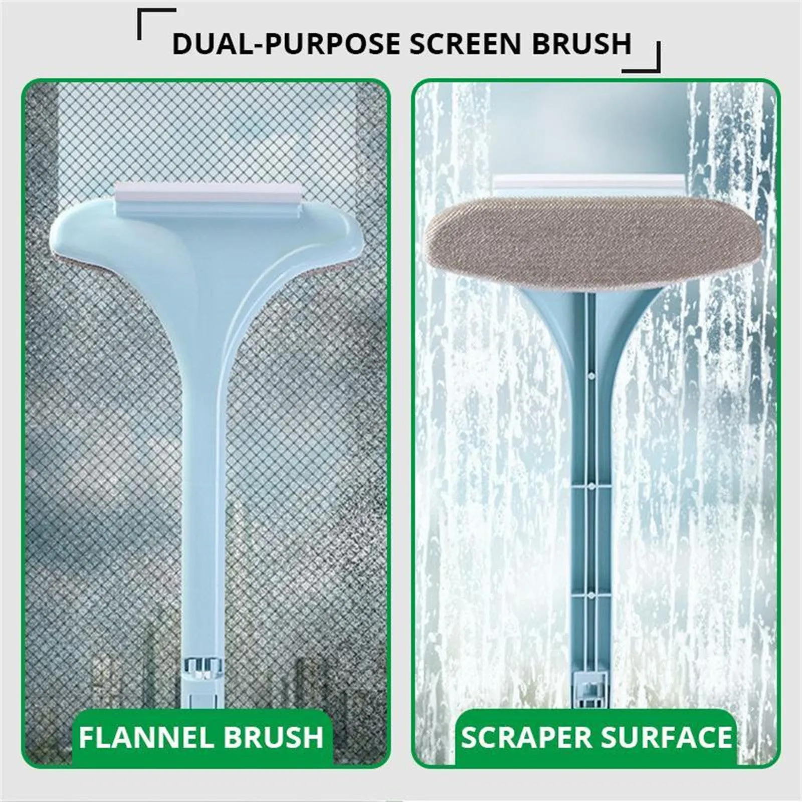 Double-Sided Screen & Window Cleaner with Brush - Cleanix