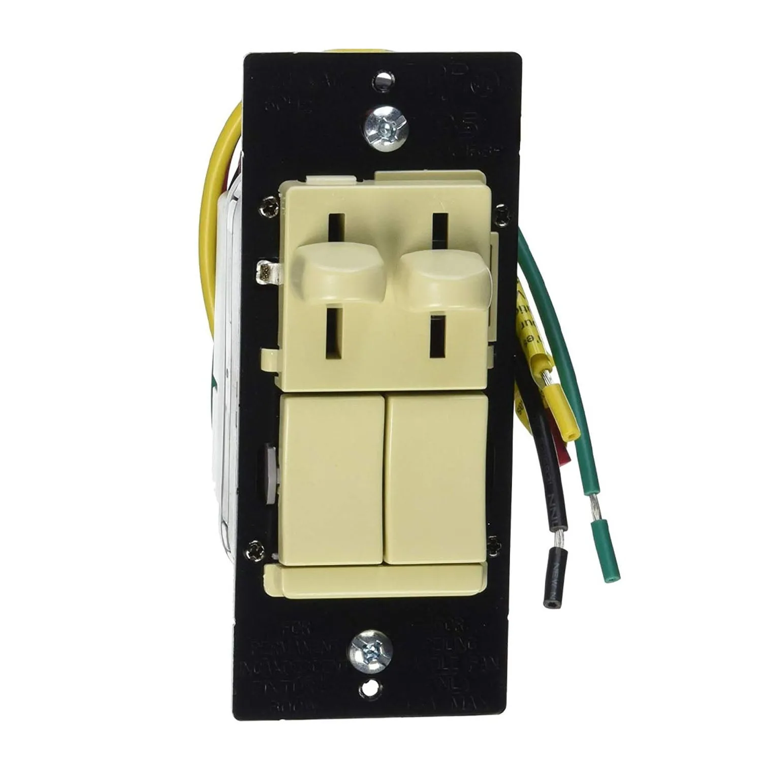 Dual Slide 3-Way Dimmer Switch | 3-Speed Fan Control Switch, Preset, Ivory