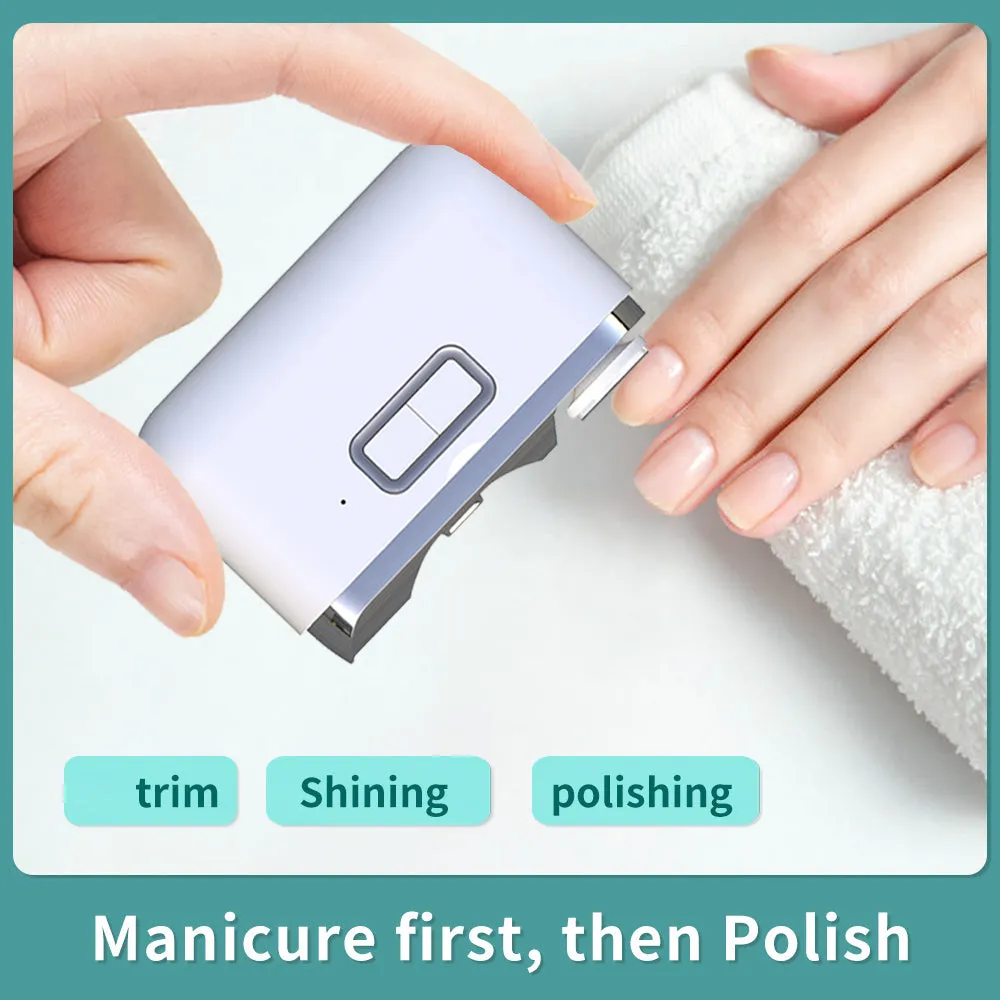 Electric 2in1 Nail Clipper  Polisher for Manicures