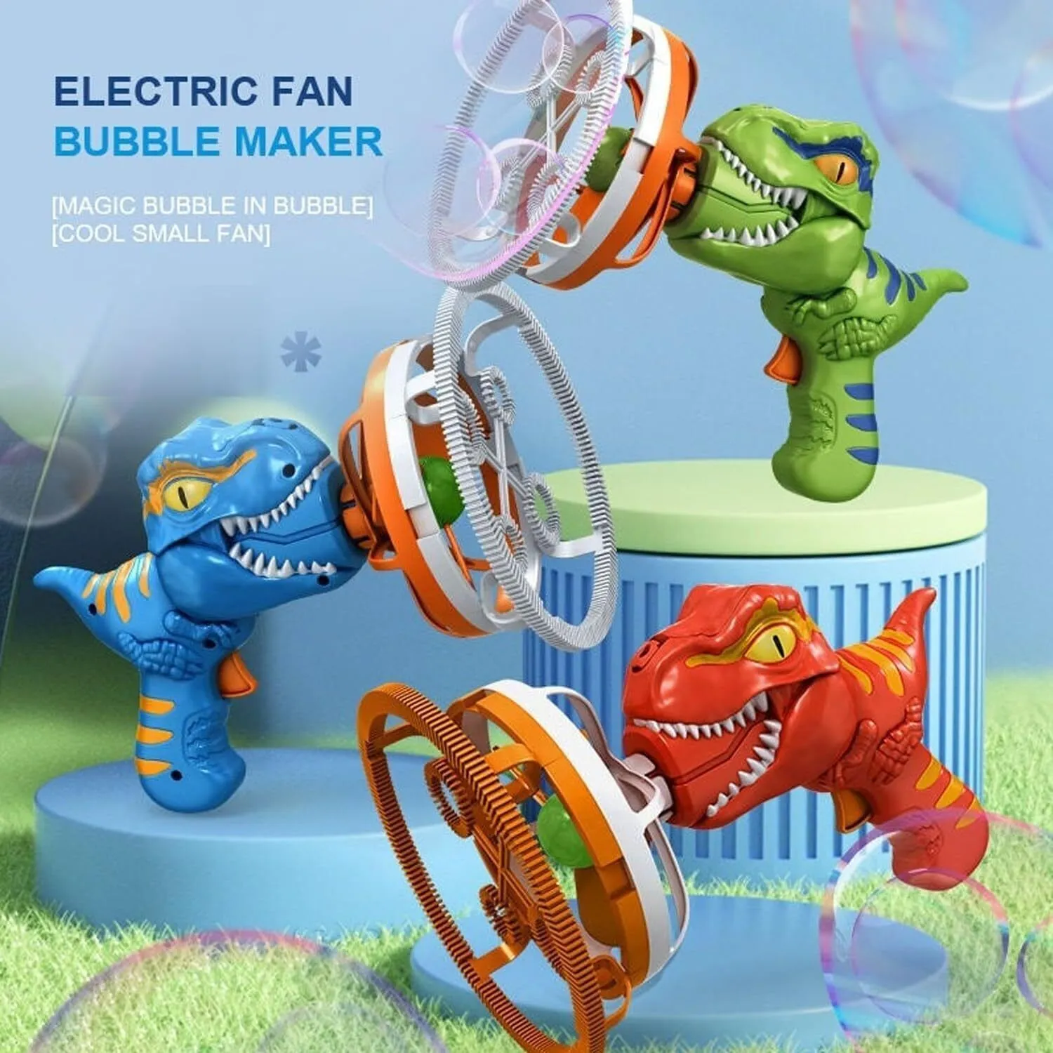 Electric Dinosaur Bubble Machine - Stable Large Bubbles, 250mL