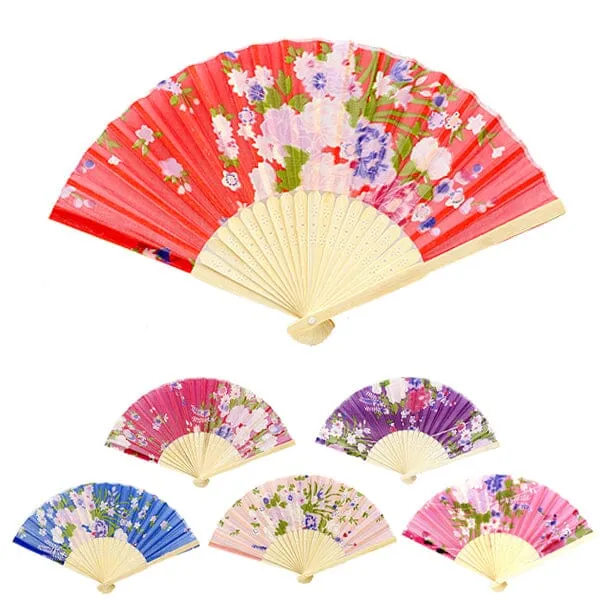 Fashion Flower Print Fan 062C2 (12 units)