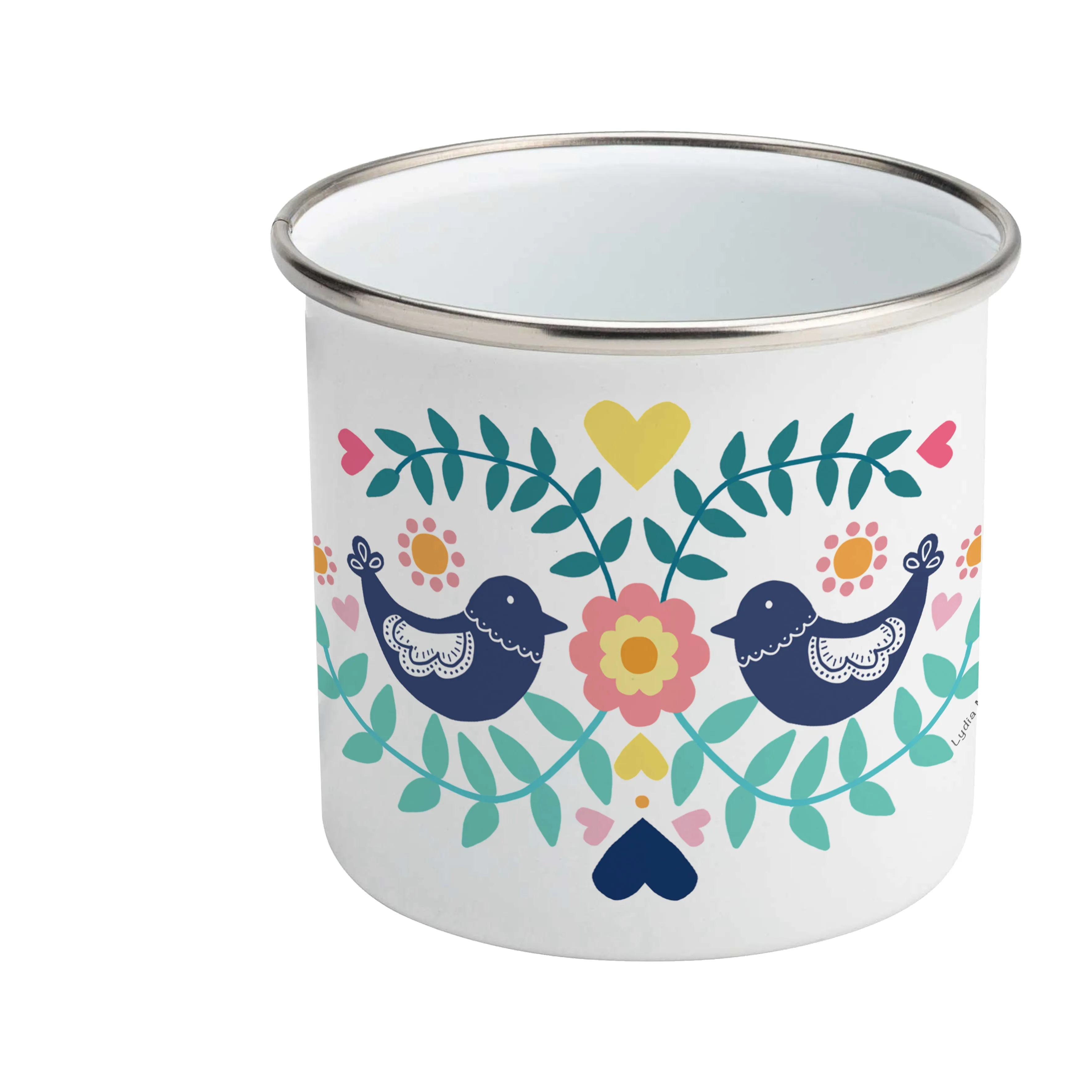 Folk Birds - Enamel Mug