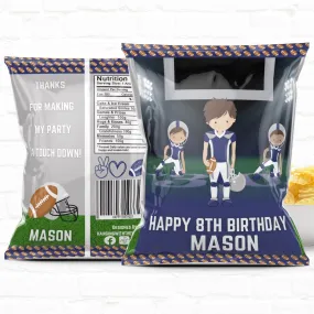 Football Party Favors Personalized Chip Bags|Printable File 02