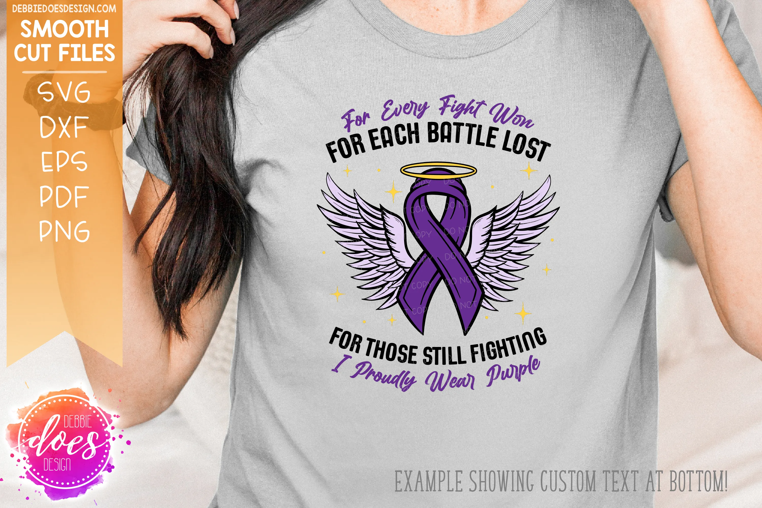 For Every Fight Won - Ribbon Halo Wing - SVG File