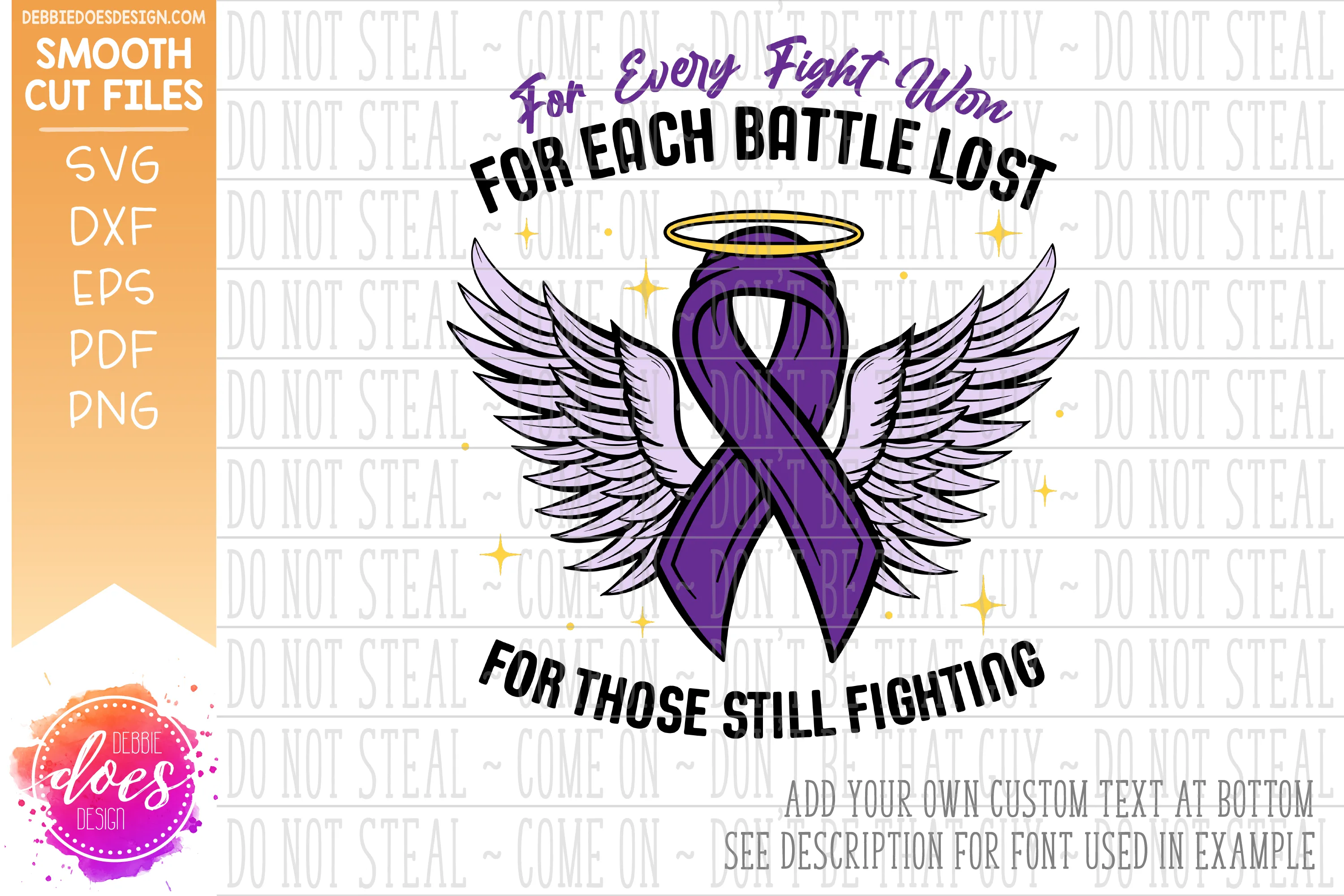 For Every Fight Won - Ribbon Halo Wing - SVG File