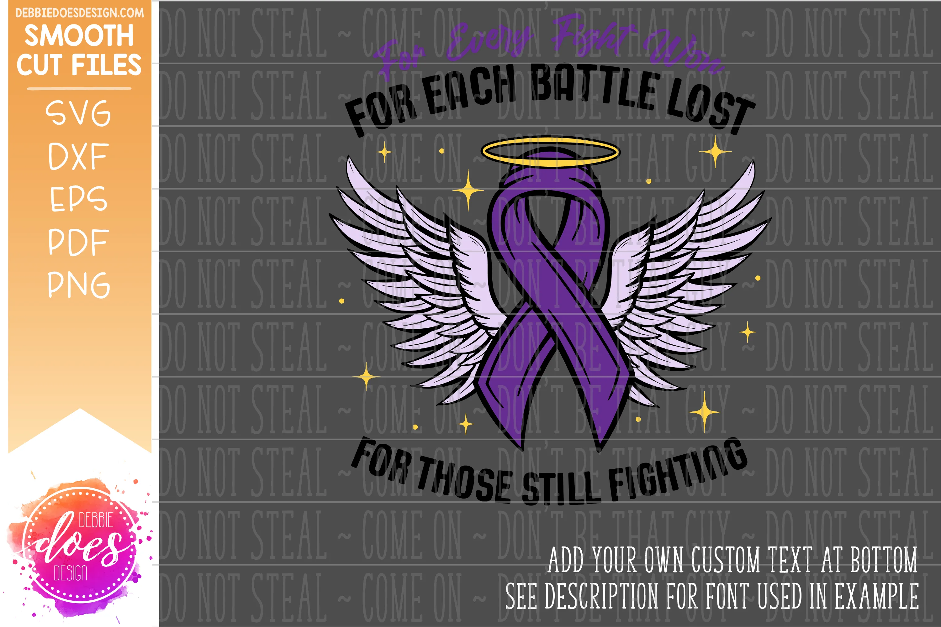 For Every Fight Won - Ribbon Halo Wing - SVG File