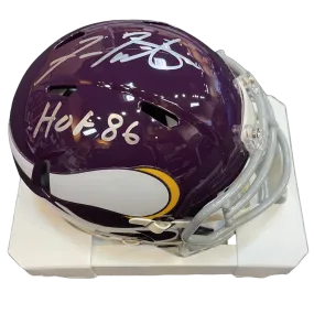 Fran Tarkenton Autographed Minnesota Vikings Throwback Mini Helmet w/ HOF Inscription