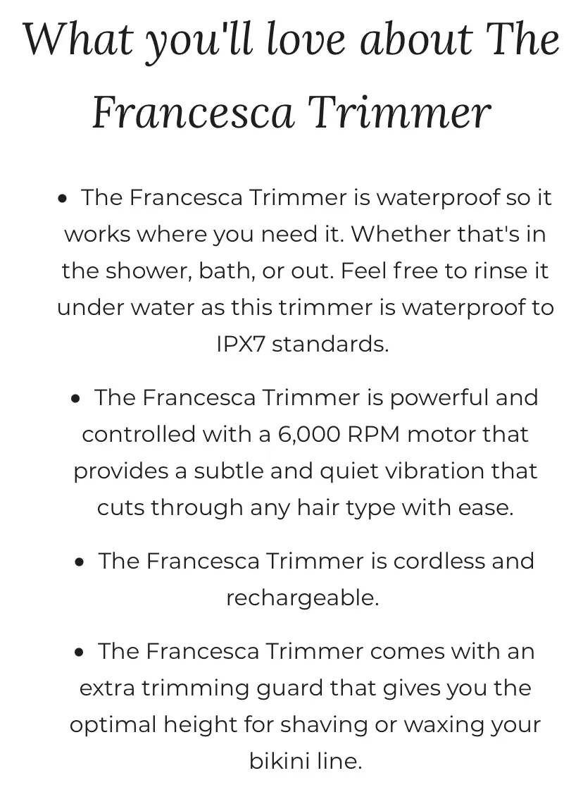 Francesca Trimmer by Bush Balm