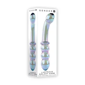 Gender X Lustrous Galaxy Wand 7.3 in. Dual-Ended Glass Dildo Multi-Color