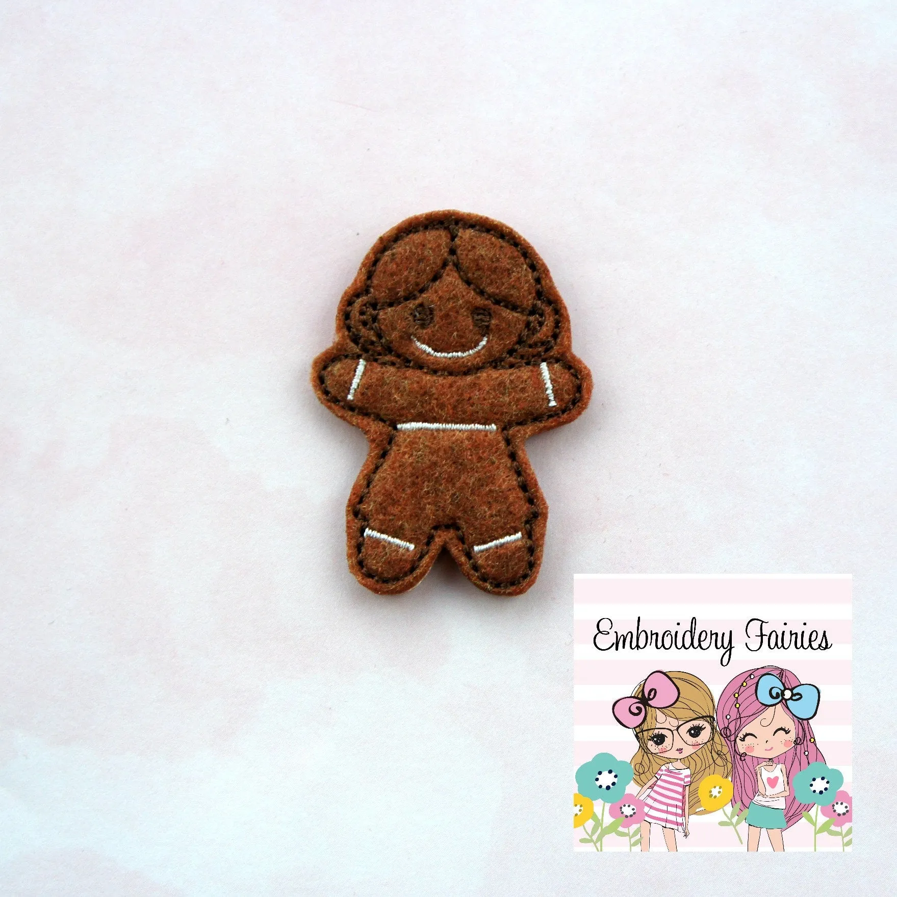 Gingerbread Leia Feltie File - Feltie Design - Christmas Feltie - Machine Embroidery Design - Feltie Designs - Feltie Pattern - Feltie File