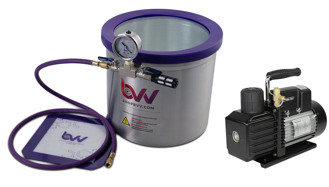 Glass Vac 3 Gallon Aluminum Vacuum Chamber and Vacuum Pump Kit