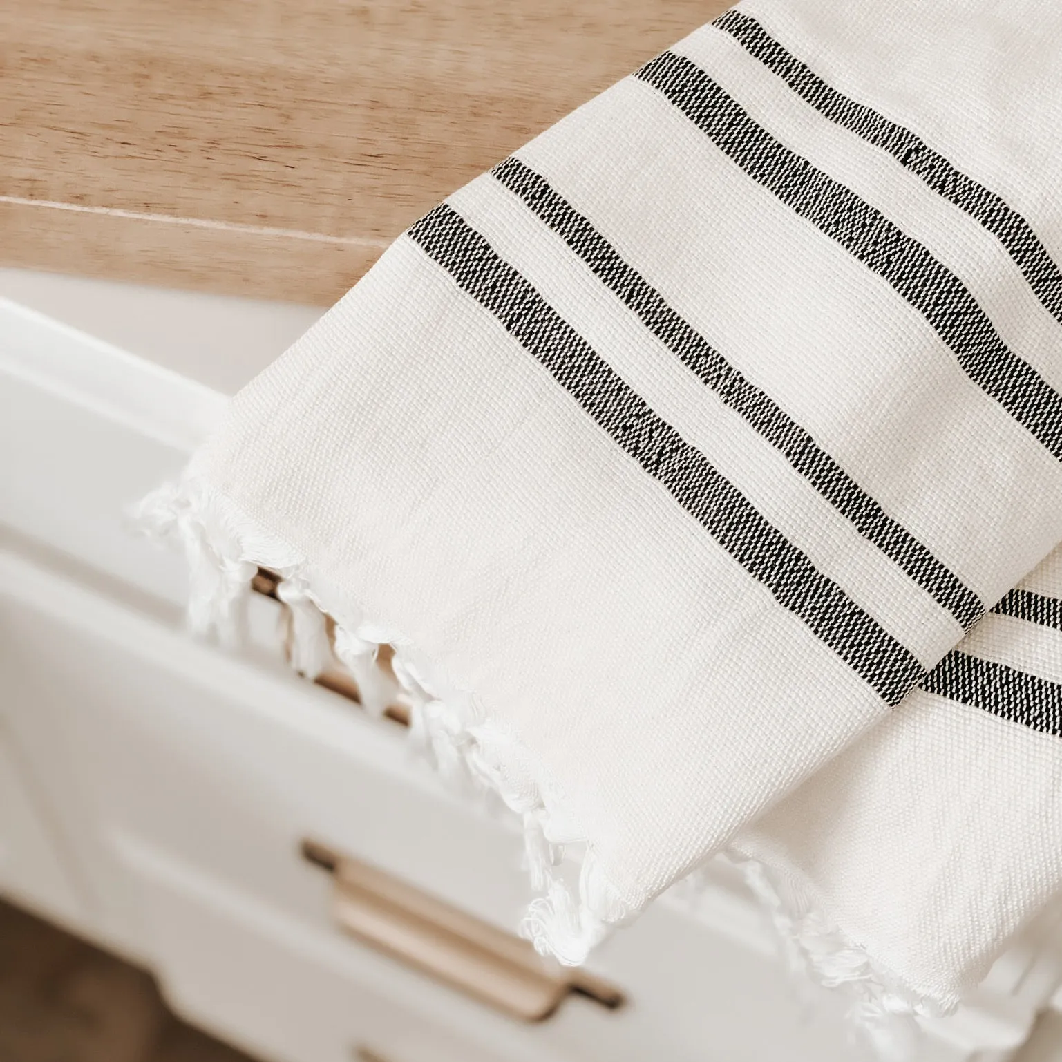 Haley Turkish Cotton   Bamboo Hand Towel - Two Stripe