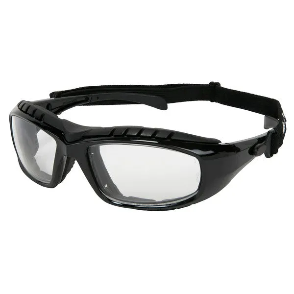 HDX110AF MCR Safety HDX1 Series Safety Glasses, Clear Lens, Black Frame