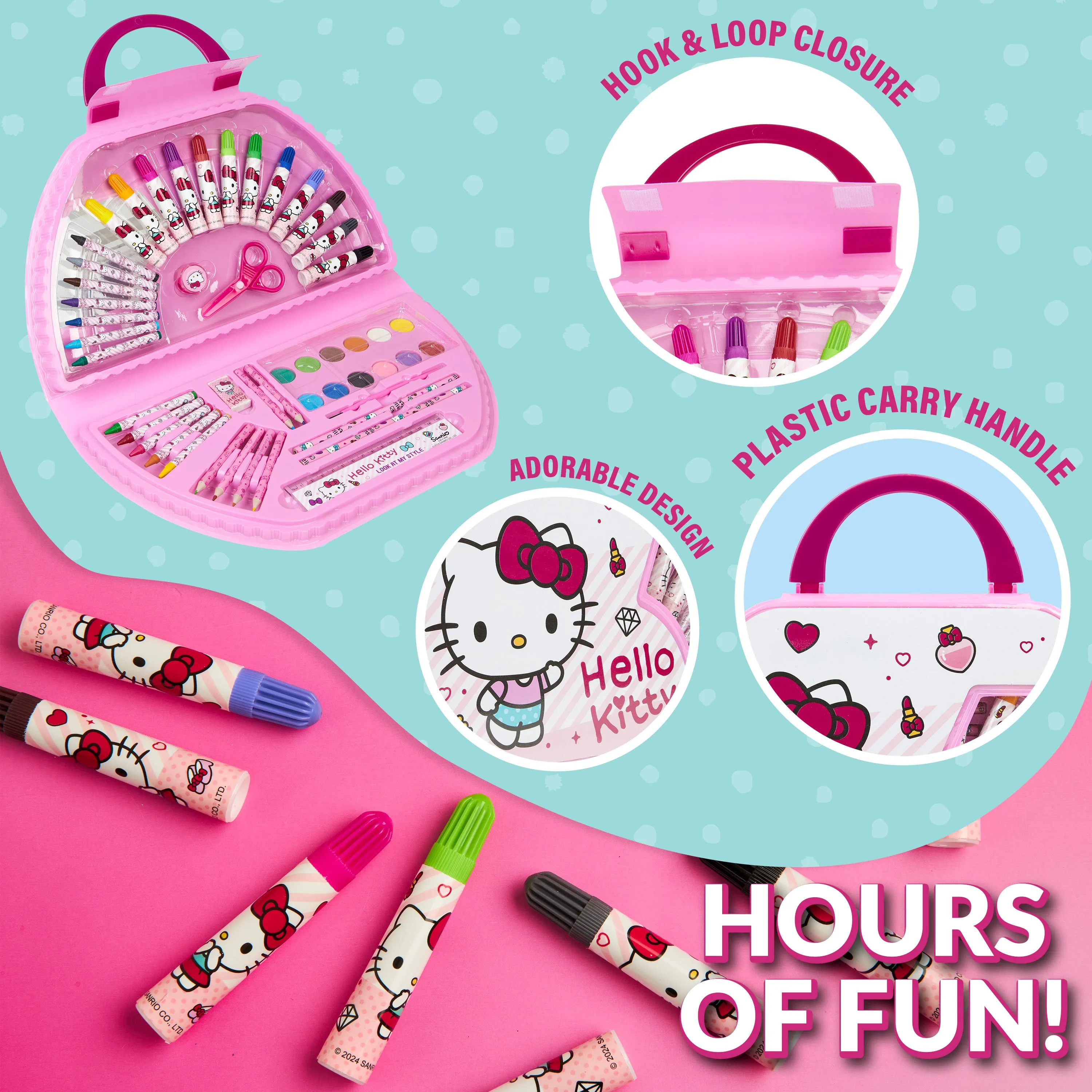 Hello Kitty Art Set for Kids, Painting, Drawing and Colouring Art Supplies in Carry Case