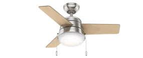 Hunter 36 inch Aker Ceiling Fan with LED Light Kit and Pull Chain