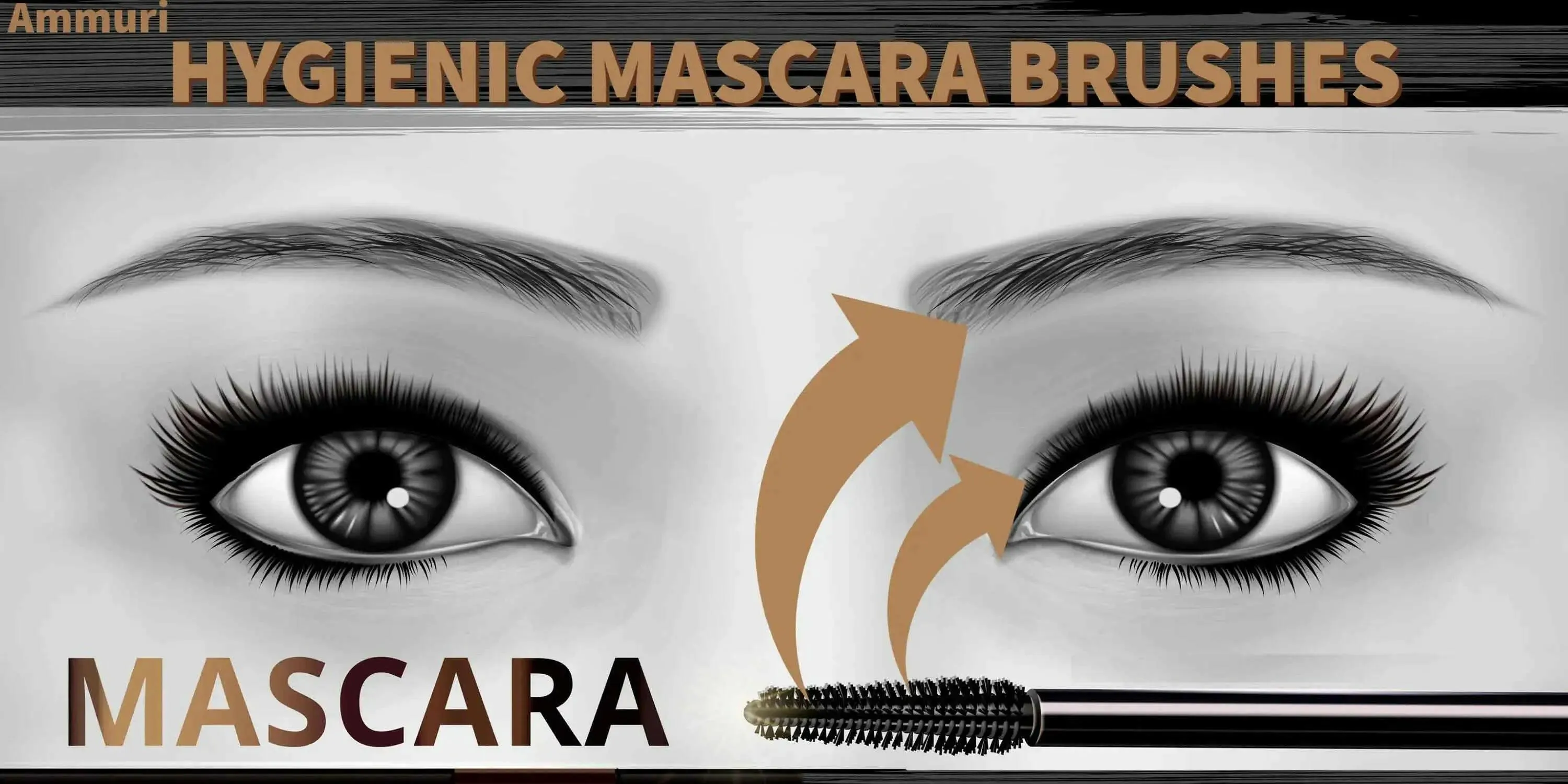 Hygienic Mascara Brushes Eyelash Brush and Brow Wand Applicator